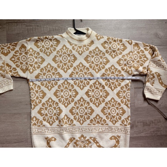 Vintage‎ cream gold Dana Scott women's Sweater m-l - Picture 9 of 11